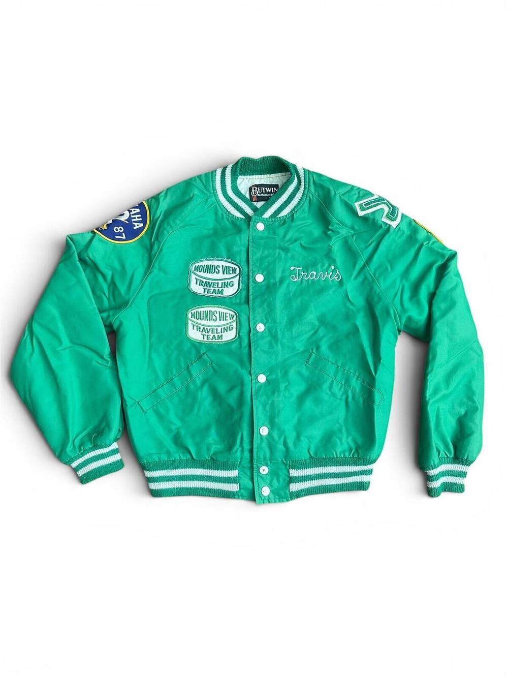 Vintage Butwin Varsity Jacket Green Mounds View Bomber